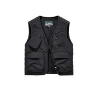 ,Nero,6XL,Gilet da Uomo alla Moda Multi-Tasca Giacca Smanicata Larga Abbigliamento da Esterno Gilet da Pesca Gilet da Fotografia
