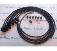 Nero 7MM Rame Cavo Accensione Kit Per Jaguar Mk 2 XJ6 Xk XK150 Con Dadi Ciechi