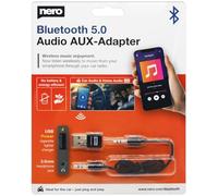 Nero Adattatore Bluetooth 5.0 per Auto | Ricevitore AUX USB con Jack 3,5 mm | Musica Wireless da Smartphone su Autoradio | Nessuna Ricarica | Avvio Automatico | Portata 10 m