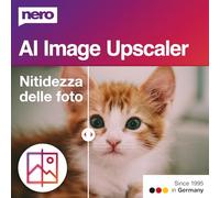 Nero AI Image Upscaler Unlimited | Nitidire Foto Sfocate | Migliorare Dettagli con Intelligenza Artificiale | Ottimizzazione Immagini | Riduzione Rumore | 1 PC | Windows 11/10