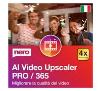 Nero AI Video Upscaler Pro 365 | Migliora la qualità video con AI | 4× Super Resolution fino a 4K | Riduzione rumore & Anti-Blur | Modelli AI avanzati | Licenza annuale | 1 PC | Windows 11/10