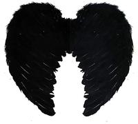 NERO Ali Piumate ACCESSORIO - Perfetto per costumi di Halloween e Dark Angel - DISPONIBILE IN MULTIPLO Confezione dimensioni: da 1, 2, 6, 12, Pack of 24 - Taglia unica - Nero, X1