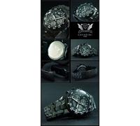 Nero Aquila Cronografo Orologio Uomo Cavadini 5 BAR Acciaio Inox Nero CV-840