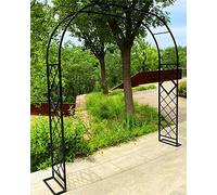 Nero Arco Rampicanti, Archi Giardino in Acciaio, Sostegno da Patio per Piante di Rose rampicanti, pergola con Base per Giardino, Cortile, Prato, Larghezza 140/180/220/260/300/340 cm