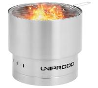 Nero, Argento Braciere da giardino - In acciaio inox - Con griglia - 50 x 50 x 45 cm | Uniprodo