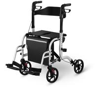 Nero, Argento Deambulatore rollator 2-in-1 - argento - 120 kg | Uniprodo