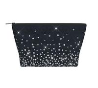 Nero Argento Glitter Diamante Scintillante, Borsa da toilette Borsa per trucco Borsa per cosmetici Borsa da toilette da viaggio portatile