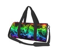 Nero astratto fumo colorato, Borsone da viaggio di grande capacità Borsa rotonda Borsa da viaggio sportiva Borsa da viaggio Borsa da fitness