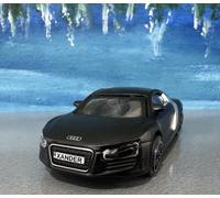 Nero Audi R8 1:43 Modellino Auto Con Personalizzato Nome Piastra Regalo Scatola