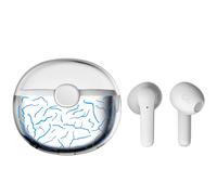 (Nero) Auricolari TWS Bluetooth V5.1 Cuffie con lampada colorata iridescente alla moda Cuffie wireless