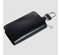 Nero Auto Portachiavi Vera Pelle Cover Auto Fob Catena Custodia Borsa Universale