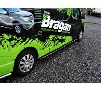 Nero Barre Laterali Acciaio Inox - Curvo Per Mercedes vito Elwb 2014-2020