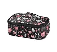 Nero Bella Carino Cuori San Valentino Borsa Pranzo per Gli Uomini Isolato Cooler Bag Ragazza Lunch Box Termico Lunch Cooler Camping
