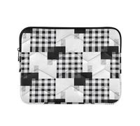 Nero Bianco Buffalo Plaid Custodia Per Laptop Custodie Portatile Portatile Dispositivo Elettronico Copertura Grande