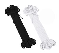 Nero Bianco Elastico Rotondo & Piatto Cavo 1mm - 75mm Ampio Cucito Crafts 1m -