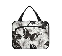 Nero Bianco Farfalla Hanging Bag per gli uomini che viaggiano con gancio, Designer Essentials Tote Bag per gli elementi essenziali di viaggio per le donne Lavoro cartera para maquillaje L