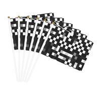 Nero Bianco Formula Motivo A Scacchi Stampa Leggero Palmare Bandiera Bifacciale Bandiere Partito Parata Home Decor Celebrazioni