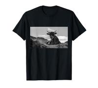 nero bianco foto di una mucca su t-shirt, agricoltura Maglietta