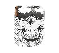 Nero Bianco Giappone Skull Head Lip Gloss Holder Lipstick Caso Portatile Makeup Bag Viaggio Rossetto Organizer Case con Specchio Mini Rossetto Scatola di Immagazzinaggio per le Donne, Multicolore,