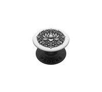 Nero Bianco Lotus Mandala Floreale Tattoo Stile PopSockets PopGrip Adesivo