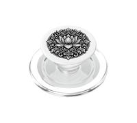 Nero Bianco Lotus Mandala Floreale Tattoo Stile PopSockets PopGrip per MagSafe