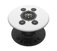 Nero Bianco Lotus Mandala Floreale Tatuaggio Stile PopSockets PopGrip Adesivo