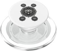 Nero Bianco Lotus Mandala Floreale Tatuaggio Stile PopSockets PopGrip per MagSafe