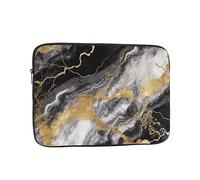 Nero Bianco Oro Foil Marmo Laptop Sleeve per Donne Uomini 10 Pollici Impermeabile Laptop Bag Leggero Notebook Computer Cover Bag
