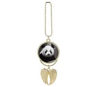Nero Bianco Panda Auto Appeso Ornamento Specchio Retrovisore Pendente Carino Specchio Auto Decorazione Estetica Divertente Ciondolo Auto Charms Regali per Uomini Donne Stile Oro