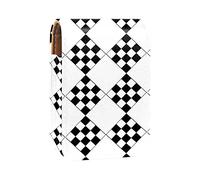 Nero Bianco Ripetuto Geometrico Modello Quadrato Lip Gloss Holder Rossetto Caso Portatile Trucco Borsa Viaggio Rossetto Organizer Caso con Specchio Mini Rossetto Scatola di Immagazzinaggio per le,