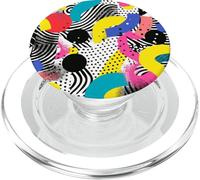 Nero Bianco Rosa Giallo Retro 80s 90s Modello Astratto PopSockets PopGrip per MagSafe