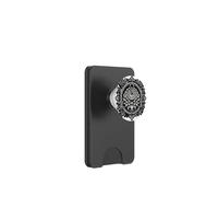 Nero Bianco Sacred Crisantemi Mandala Stile Floreale PopSockets PopWallet per MagSafe