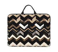 Nero Bianco Tan Zigzag Stampa 14 "Laptop Case Notebook Cover Per Scuola Ufficio Viaggi Borsa per Computer Portatile