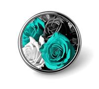 Nero Bianco Teal Grigio Rosa Fiori Distintivo Rotondo Carino Spilla Cappelli Giacche Decorazione Personalizzata Spilla Abbigliamento Gioielli Accessori per Festa di Nozze Regalo