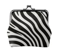 Nero Bianco Zebra Portamonete - Pelle Kiss Lock Portafoglio Piccola Pochette