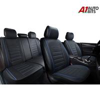 Nero Blu Airbag Compatibile Set Completo Cucito Ecopelle Cuscino Sedile Cover