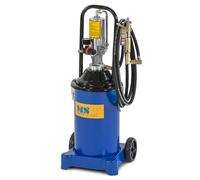 Nero, Blu Ingrassatore pneumatico a barile - 12 litri - mobile - Pressione della pompa 300-400 bar | MSW