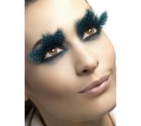 Nero Blu Pois Piume Finte Ciglia Donna Glamour Costume