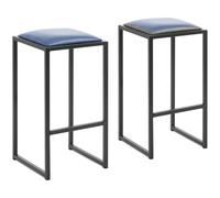 Nero, Blu Sgabello da bar - Set da 2 - Con imbottitura - Royal Catering