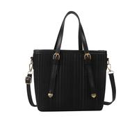 (Nero) Borsa a mano classica, minimalista, alla moda, facile da pulire, comoda maniglia per ufficio