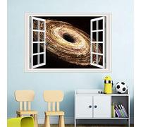 Nero Buco Parete Incollare 3D Visivo Finestra Falsa Finestra Rotta Parete Spazio Adesivo 40Cm X 60Cm A