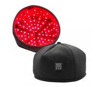 (nero) Cappello per terapia con luce infrarossa rossa, casco per trattamento di ricrescita della caduta dei capelli