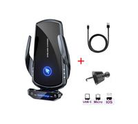 (Nero) Caricabatterie automatico wireless per auto da 30 W con supporto magnetico per auto e ricarica