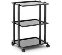 Nero Carrello per estetista - 3 ripiani in vetro - 60 kg max. - Nero | physa