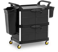 Nero Carrello per pulizie - Chiudibile a chiave - 150 kg - 3 ripiani | ulsonix