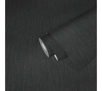 Nero Carta da parati Uni Con Strukturdesign IN Effetto Tessuto & Lucido -