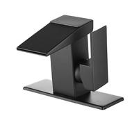 Nero Cascata Display Digitale Bacino Rubinetto Del Lavello Calda Temperatura Acqua Fredda LED Lavabo Rubinetti Bagno Deck Mixer Gru