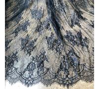 Nero Chantilly Costume Pizzo Tessuto Abito da Sposa Matrimonio Velo 300cm Lungo