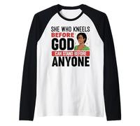 Nero Christian Melanin Donna Ministro Sista Strong Queens Maglia con Maniche Raglan