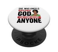 Nero Christian Melanin Donna Ministro Sista Strong Queens PopSockets PopGrip Adesivo